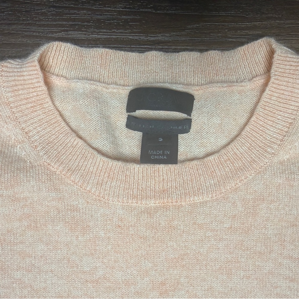 J. Crew 100% Cashmere Women's Peach Short Sleeve Tee - Picture 5 of 9